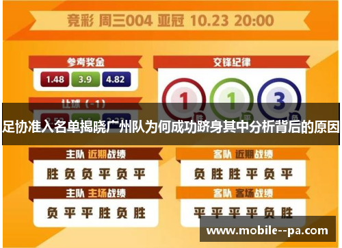 足协准入名单揭晓广州队为何成功跻身其中分析背后的原因